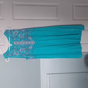 Sundance Sky Blue Embroidered Dress